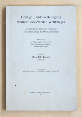 Geistige Landesverteidigung während des Zweiten Weltkrieges 