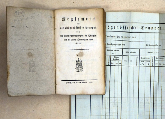 Reglement für die Eidgenössischen Truppen über die innern Einrichtungen, die Disciplin und die Dienst-Ordnung für jeden Grad.