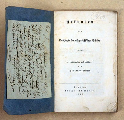 Urkunden zur Geschichte der eidgenössischen Bünde. 1. Bd.(von 2)
