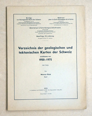 Verzeichnis der geologischen und tektonischen Karten der Schweiz, erschienen von 1950–1975.