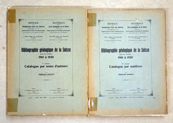 Bibliographie géologique de la Suisse pour les années 1910 à 1920 ( 2 Bde.)