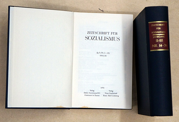 Zeitschrift für Sozialismus. Zwei Bände: Band 1 Jahrgang. I (Nr. 1 - 13) 1933/34, Band 2 Jahrgang. II - III (Nr. 14 - 36) 1934/36