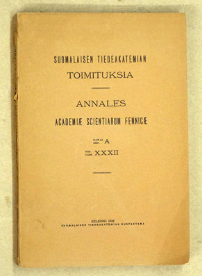 Annales Academiae Scientiarum Fennicae. Ser. A.. Sarja A, Band XXXII