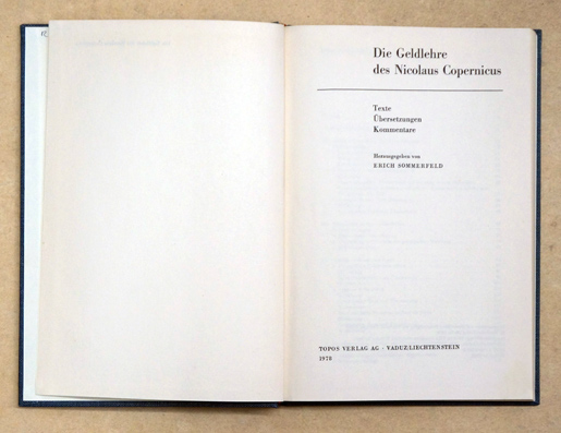 Die Geldlehre des Nicolaus Copernicus.