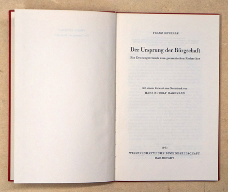 Der Ursprung der Bürgschaft.