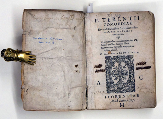 P. Terentii Comoediae : Ex vetustissimis libris & versuum ratione a Gabriele Faerno emendatae. In eas comoedias emendationum libri VI. Item de versibus comicis liber I. Fragmentum Eographij interpretis in easdem fabulas