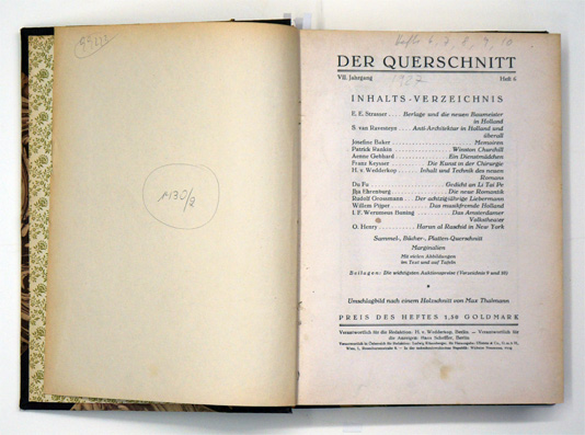 Der Querschnitt - 1927. Hefte 6-10 (5 Hefte)