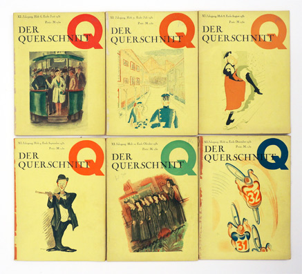 Der Querschnitt - 1931. Hefte: 6, 7, 8, 9, 10, 12 (6 Hefte)
