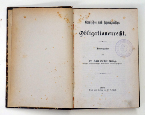 Bernisches und schweizerisches Obligationenrecht. 