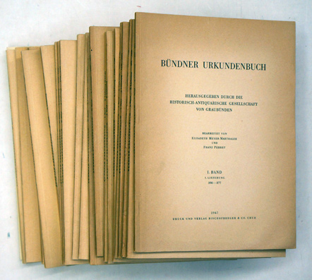 Bündner Urkundenbuch. (Bde. I - III, in Lieferungen)
