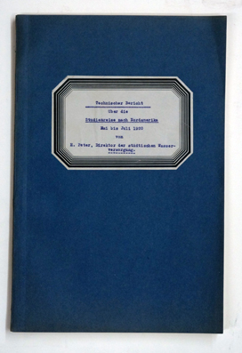 Technischer Bericht über die Studienreise nach Nordamerika Mai bis Juli 1920