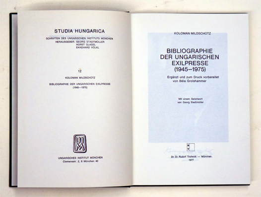 Bibliographie der Ungarischen Exilpresse (1945-1975)