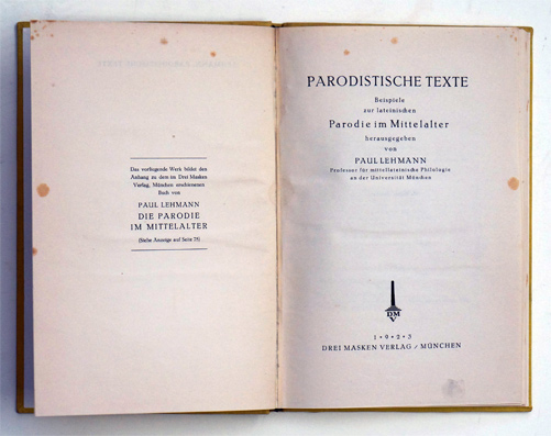 Parodistische Texte : Beispiele zur lateinischen Parodie im Mittelalter Bd. II.