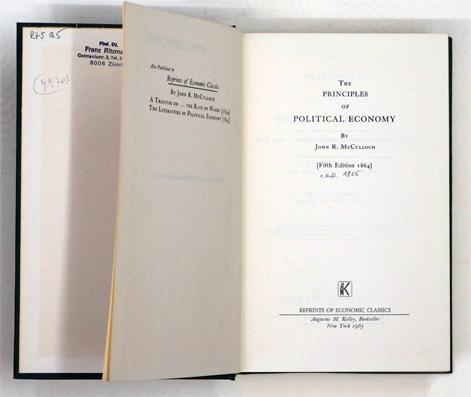 THE PRINCIPLES OF POLITICAL ECONOMY.
