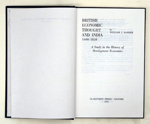 British Economic thought and India 1600–1858