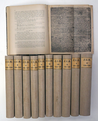 Urkundenbuch der Stadt und Landschaft Zürich. (Von den Anfängen (741) bis 1336). Herausgegeben von einer Commission der antiquarischen Gesellschaft in Zürich und bearbeitet von J(acob) Escher und P(aul) Schweizer.