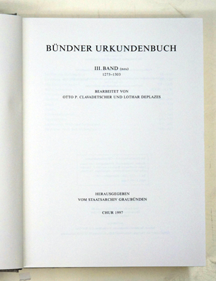 Bündner Urkundenbuch. (Bd. III, 1273 - 1303)